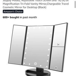 Tri-Fold Vanity Mirror with LED Lights